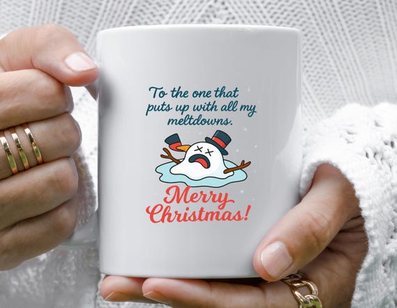 Funny Christmas Mug For Boyfriend: Meltdown Snowman Design M708