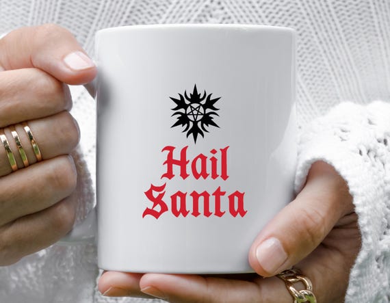 Hail Santa Funny Christmas Mug Holiday Mug Heavy Metal Santa Claus M710