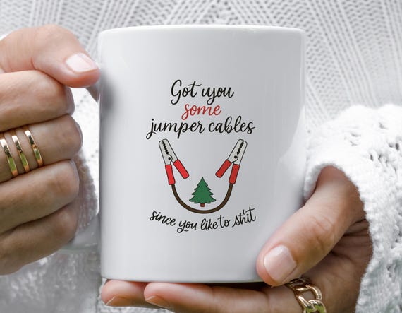 Funny Jumper Cables Mug: Sarcastic Christmas Gag Gift With Humor M713