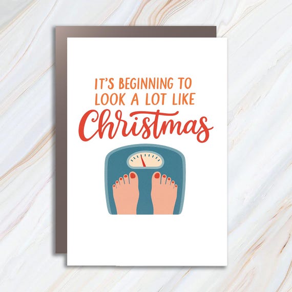Funny Christmas Card With Scale And Weight Joke For Friends Family Colleagues C716