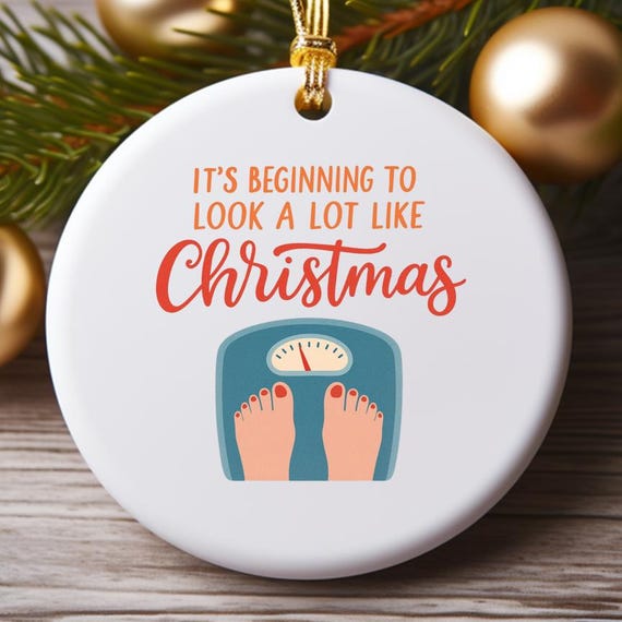 Funny Christmas Ornaments With Scale And Weight Saying For Friends Family Colleagues O716