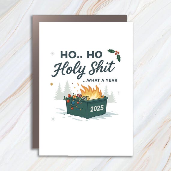 Funny 2025 Christmas Card: Sarcastic Holiday Greeting For The Festive Season C729