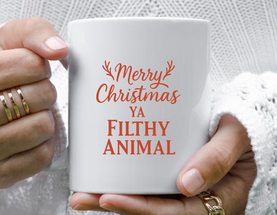 Funny Christmas Mug, Merry Christmas Ya Filthy Animal, Gag Gift For Holiday Season M735