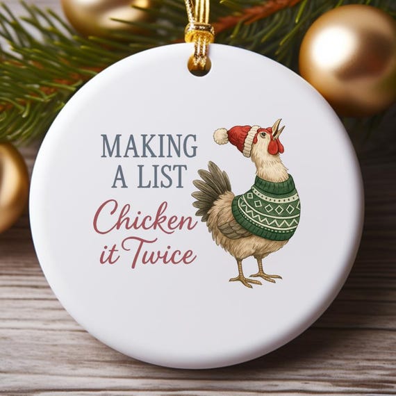 Funny Christmas Chicken Ornament: Comical Holiday Bauble For Festive Cheer O745