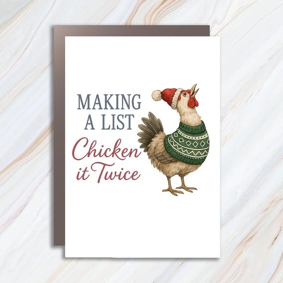 Funny Christmas Chicken Card: Hilarious Holiday Greeting C745