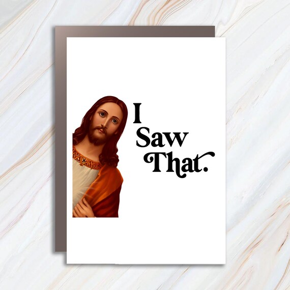 Funny Christmas Card - Bestie Gift - I Saw That 2025 - Friend Holiday Card C758