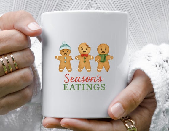Funny Gingerbread Man Mug - Seasons Eatings Holiday Funny Christmas Mug M770