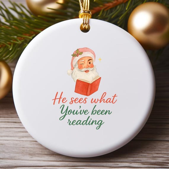 Funny Bookish Ornament, Christmas Gift For Book Lovers, Spicy TBR List 2025, Holiday Book Club Decor O773