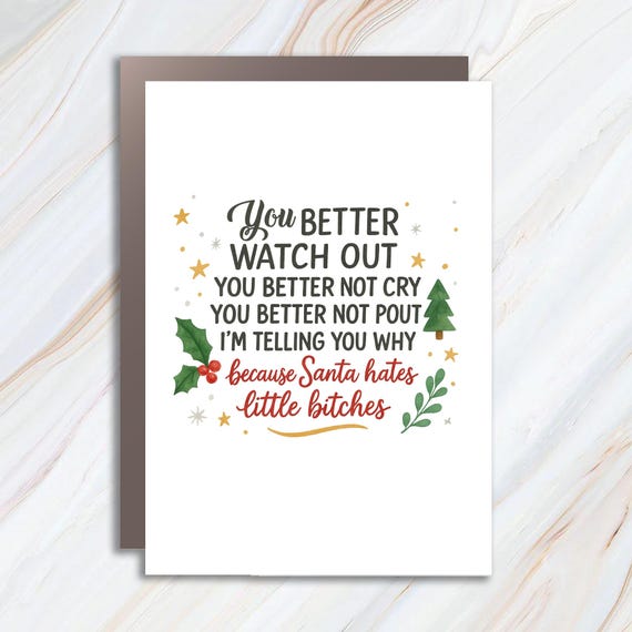 Funny Christmas Card, Sassy Gag Gift, Adult Humor, Friend Holiday Exchange C791