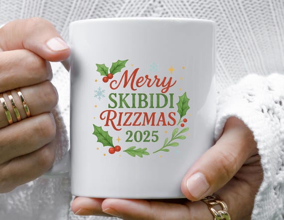 Merry Skibidi Rizzmas Mug, Funny Skibidi Mug, 2025 Ohio Rizz Mug, Skibidi Toilet Humor, 2026 Holiday Mug M794