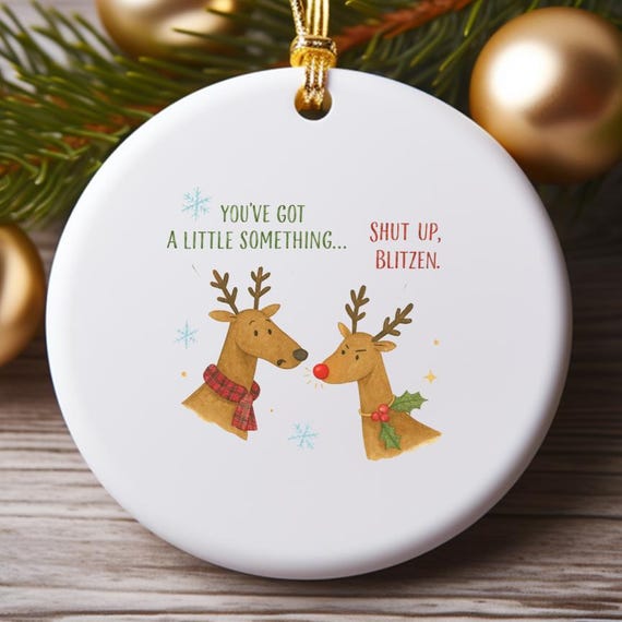 Funny Christmas Ornament - Cute Reindeer Holiday Decor - Quirky Xmas Ornament For Friends Or Coworkers O796