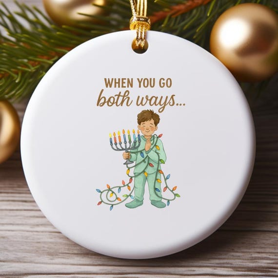 Both Ways Chrismukkah Ornament, Christmas Ornament, Jewish Christmas Ornament, Interfaith Ornament, Funny Holiday Ornament O805