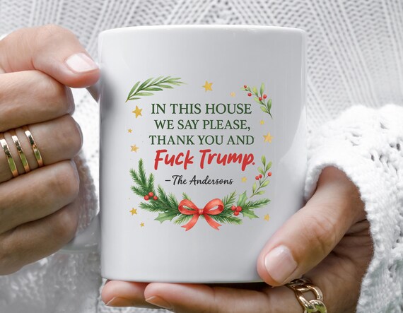 Anti Trump Mug, Funny Liberal Mug, Anti Maga Anti Fascism Mug, Political Humor Christmas Mug M807
