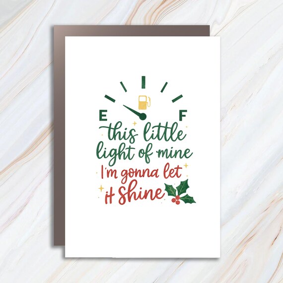This Little Light Card, Funny Christmas Card, Gas Prices Card, Fuel Prices Card, 2025 Holiday Card C817