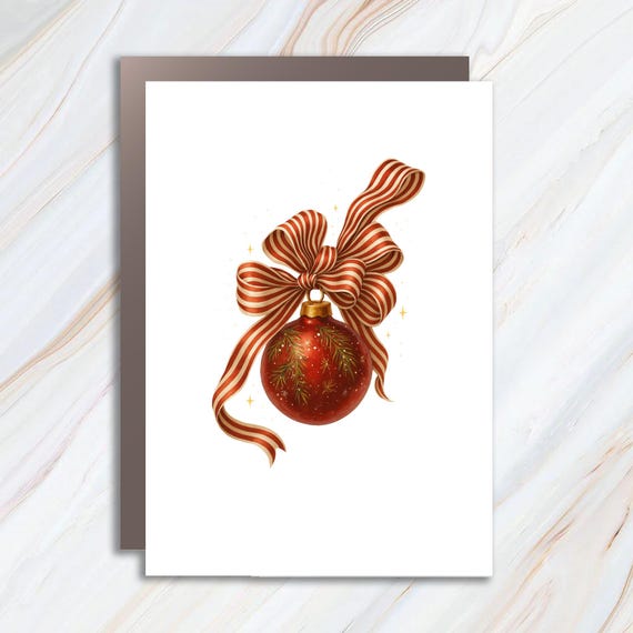 Christmas Card Boxed Watercolor Holiday Card Religious Christmas Ornament Greeting Card C821