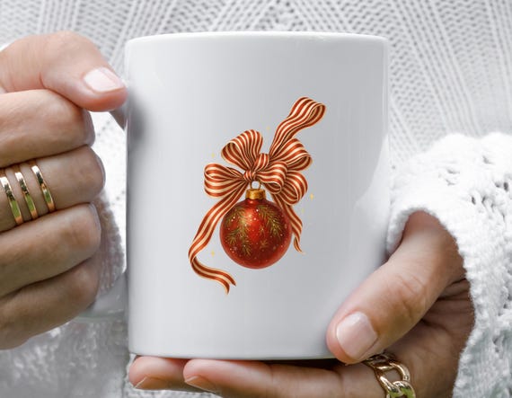 Christmas Mug Watercolor Holiday Mug Religious Christmas Mug With Ornament Design Greeting Mug M821