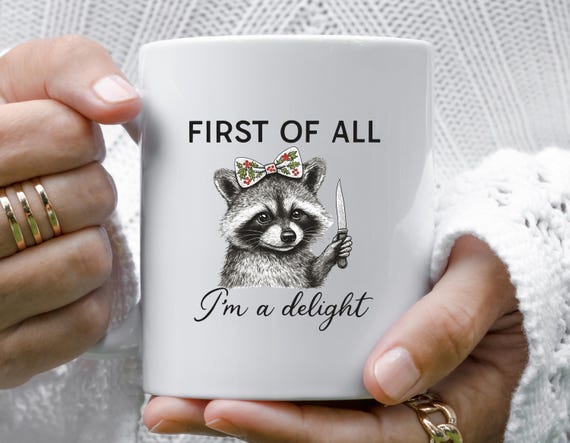 Funny Raccoon Mug, Raccoon Christmas Mug, Meme Mug, Trashcore Raccoon Gifts, White Elephant Mug, Funny Gift Mug M823