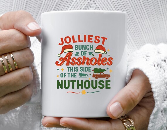 Jolliest Bunch Christmas Mug: Funny Xmas Coffee Cup Holiday Humor M841