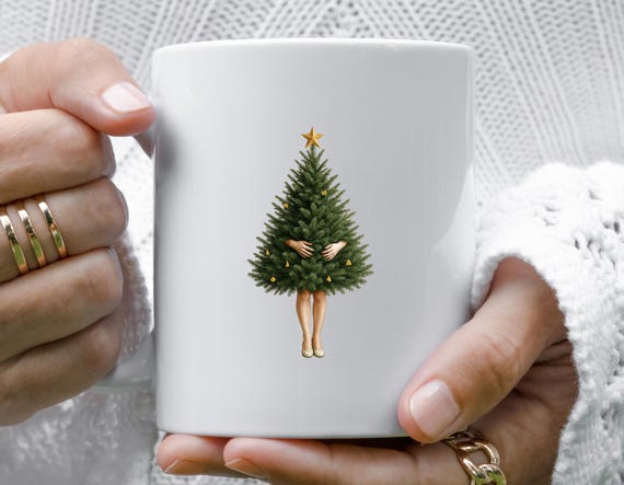 Lessons From A Christmas Tree - Funny Holiday Mug With Santa Hat And Festive Decor M848