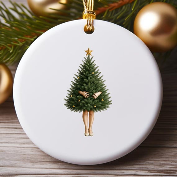 Lessons From A Christmas Tree - Funny Holiday Ornament With Santa Hat And Festive Decor O848