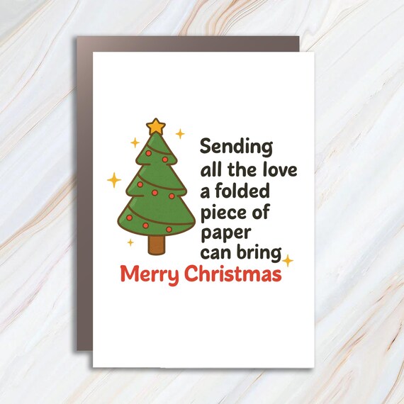 Funny 'Sending Love' Christmas Card - Sarcastic Holiday Greeting For Friends And Family C856