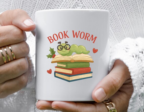 Bookworm Mug For Readers: Literary Lover Coffee Cup Gift M854