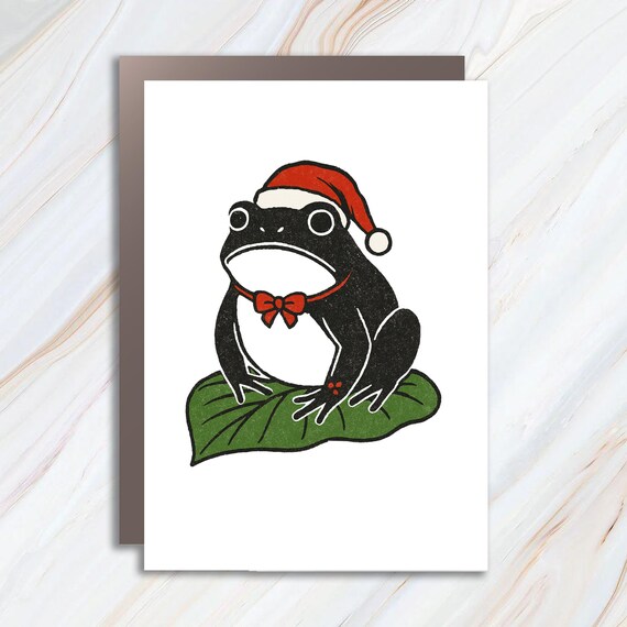 Funny Christmas Greeting Card - Ezen Frog Holiday Card C862