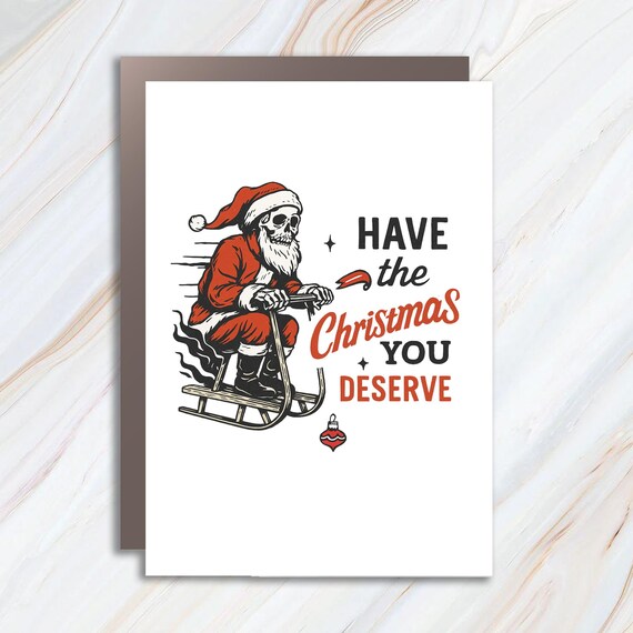 Krampus Christmas Card Sarcastic Funny Spooky Xmas Dark Horror Krampus Dark Humor Card C864