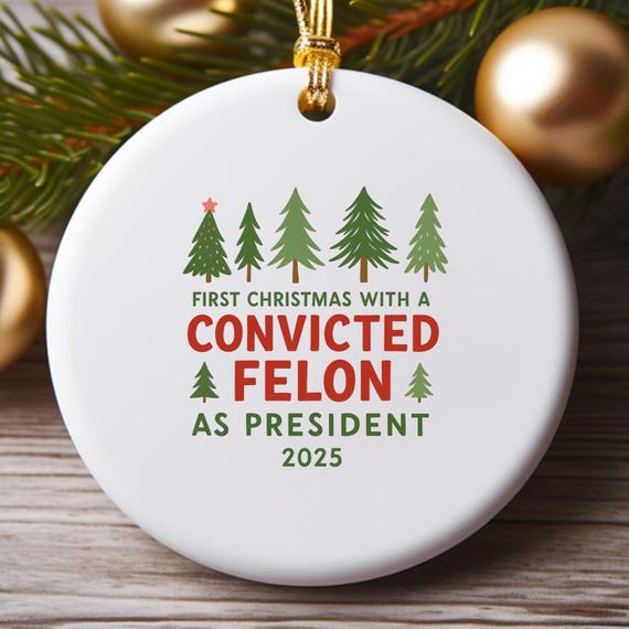 Anti Trump Ornament, 2025 Xmas Anti Trump Gift, Inauguration Day Funny Political Ornament, Antifascist Leftist O872