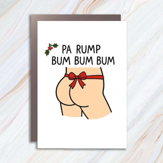 Cheeky Bum Christmas Card Fart Pun Holiday Greeting C877