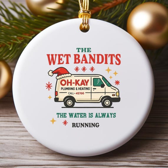 Wet Bandits Ornament: Retro Christmas Movie Mischief Decoration O895