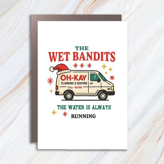 Retro Mischief Greeting Card: Nostalgic Christmas Movie Humor Design C895