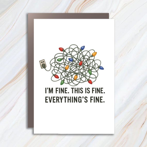 Funny Christmas Card With Sarcastic Quote And Xmas Lights Design, Humorous Greeting Card C900