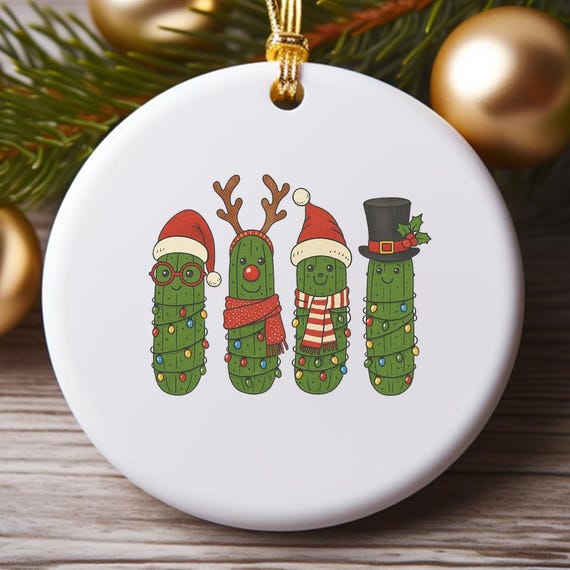 Funny Christmas Pickle Ornaments, Festive Pickles, Holiday Cucumber Decorations, Humorous Christmas Pickles O910