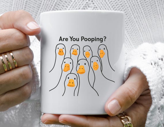 Funny Goose Mug Are You Pooping Silly Animal Humor Gift For Guest Bathroom Decor M915
