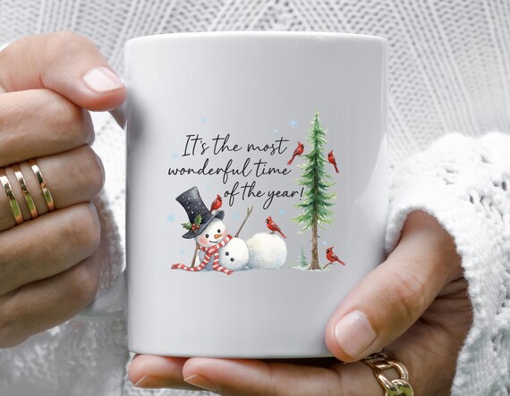 Funny Christmas Snowman Mug, Let It Snow, Cute Xmas Tree, Holiday Vibes, Winter Snowman Design M920