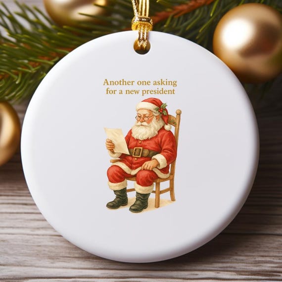 Anti-Trump Vintage Santa Ornament: Progressive Christmas Decoration O937