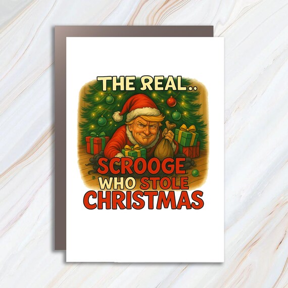 Trump Christmas Greeting Card - Funny Holiday Card For Laughs C965