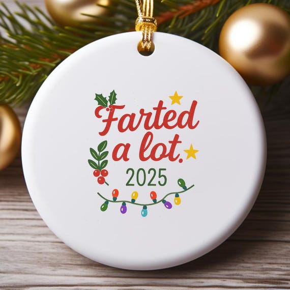 Funny Farted A Lot Ornament, Gag Gift 2025, Christmas Ornament, Coworker Secret Santa Ornaments O977