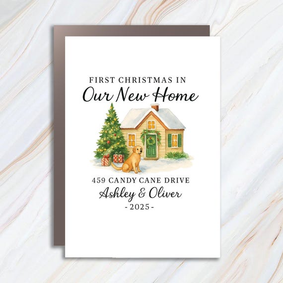 New Home Greeting Card Personalized 2025 - New House Christmas Card - Housewarming Gift C802