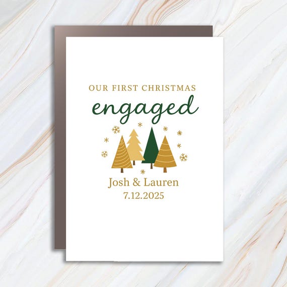 Engagement Greeting Card - Personalized First Christmas Keepsake - 2025 Engagement Gift C904