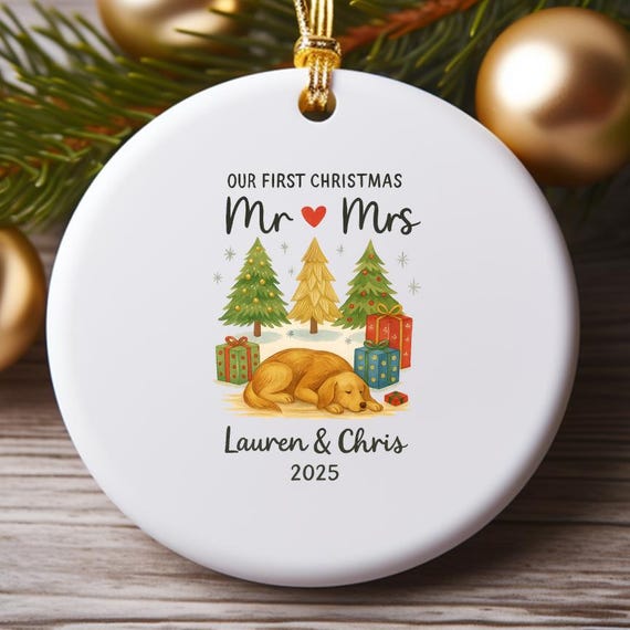 First Christmas Married Ornament - Mr And Mrs Tree Ornament - Our First Christmas As Mr And Mrs - Personalized O905