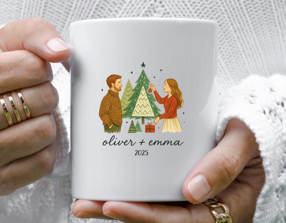 Personalized Couples Christmas Mugs - Our First Christmas Together - New Couple Gift M906