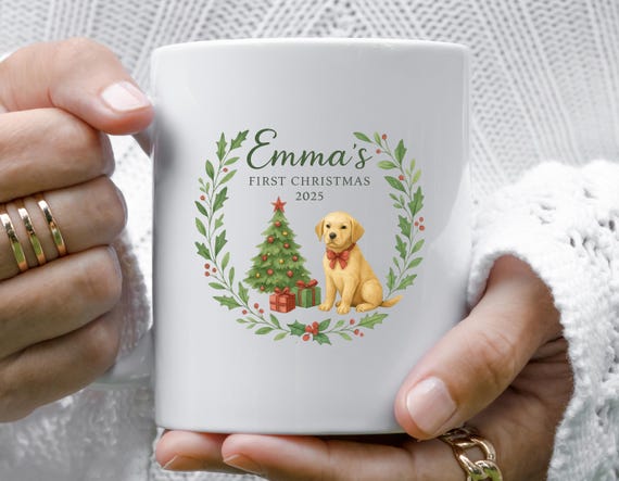Personalised Baby's First Christmas Mug - First Christmas Rabbit Design M908