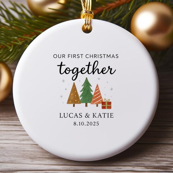 Couples Christmas Ornament 2025 - First Christmas Together Keepsake - New Couple Gift O912