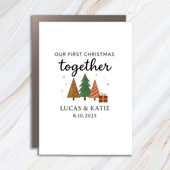 Couples Christmas Card - First Christmas Together Keepsake - New Couple Greeting 2025 C912
