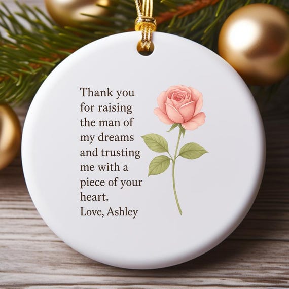 Personalized In-Law Christmas Ornament - Wedding Keepsake 2025 - Mother In Law Gift From Bride O914