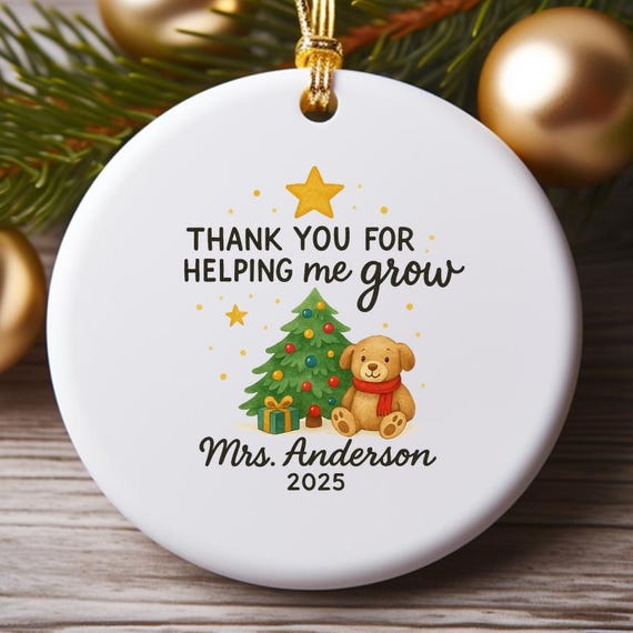 Personalized Rainbow Teacher Christmas Ornament - Teacher Appreciation Gift - New Teacher Ornament O915