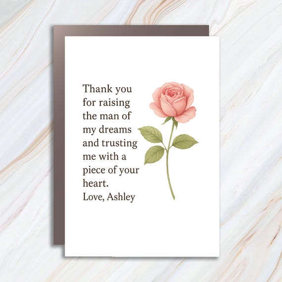 In-Law Christmas Greeting Card - Personalized Wedding Keepsake - Mother In Law From Bride 2025 C914