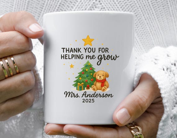 Personalized Rainbow Teacher Mug - Teacher Appreciation Gift - New Teacher Gift For Christmas M915